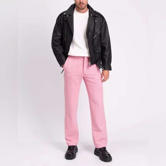 GCDS GIULY COUTURE Chino Trousers Size XL Wool Blend Pink - Picture 12 of 12